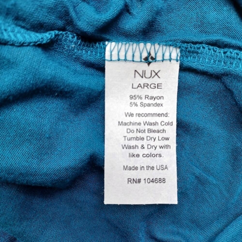 Nux Take It Easy Tank Top Women L Blue Draped Open Back Yoga Athletic Activewear - Picture 7 of 8
